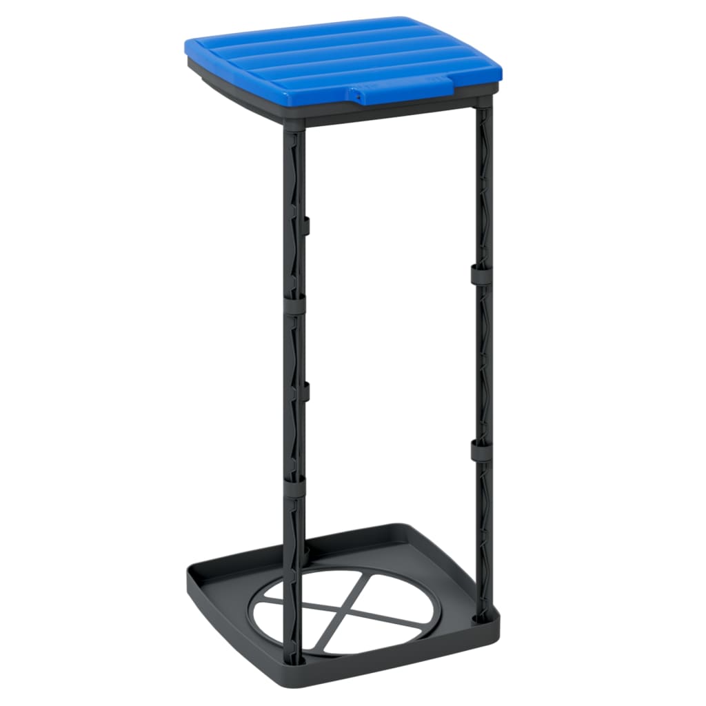 Rubbish Bag Holders 2 pcs Black and Blue 60 L PP