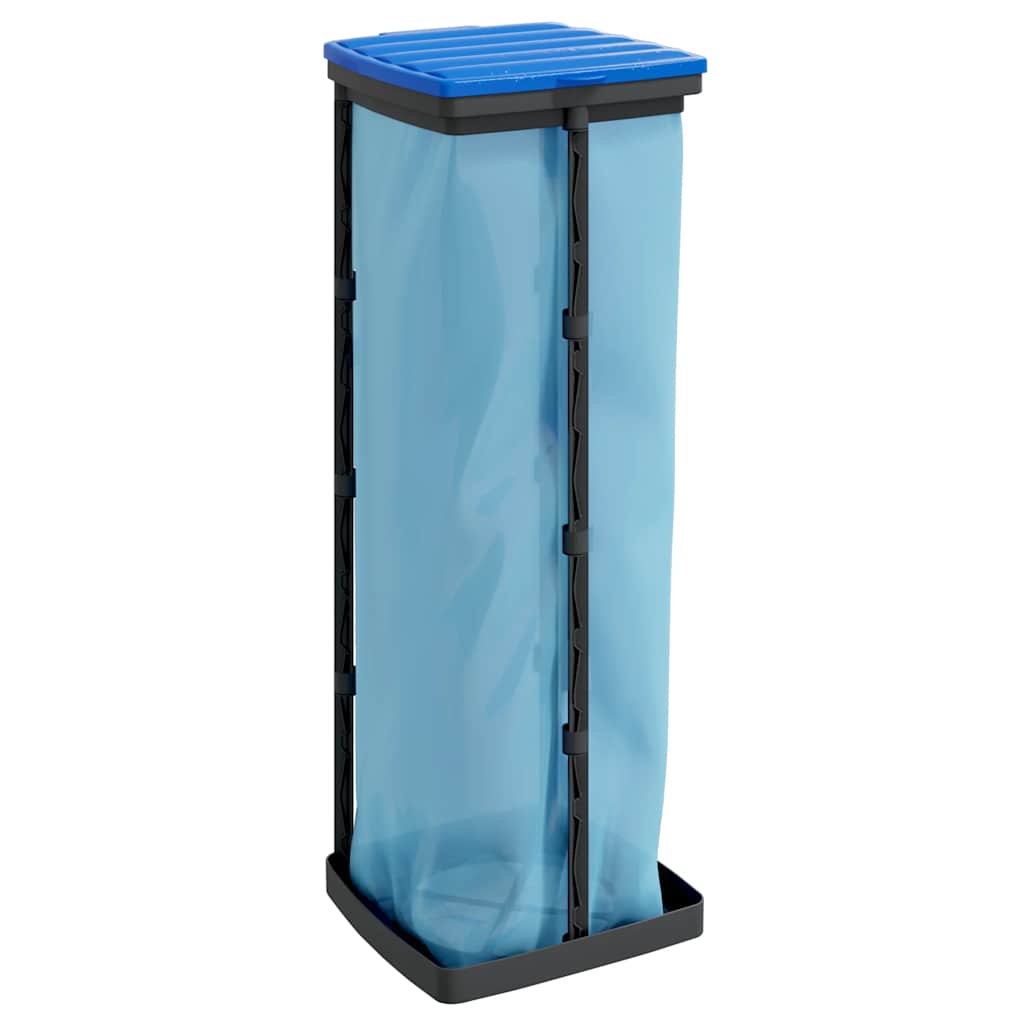 Rubbish Bag Holders 2 pcs Black and Blue 120 L PP
