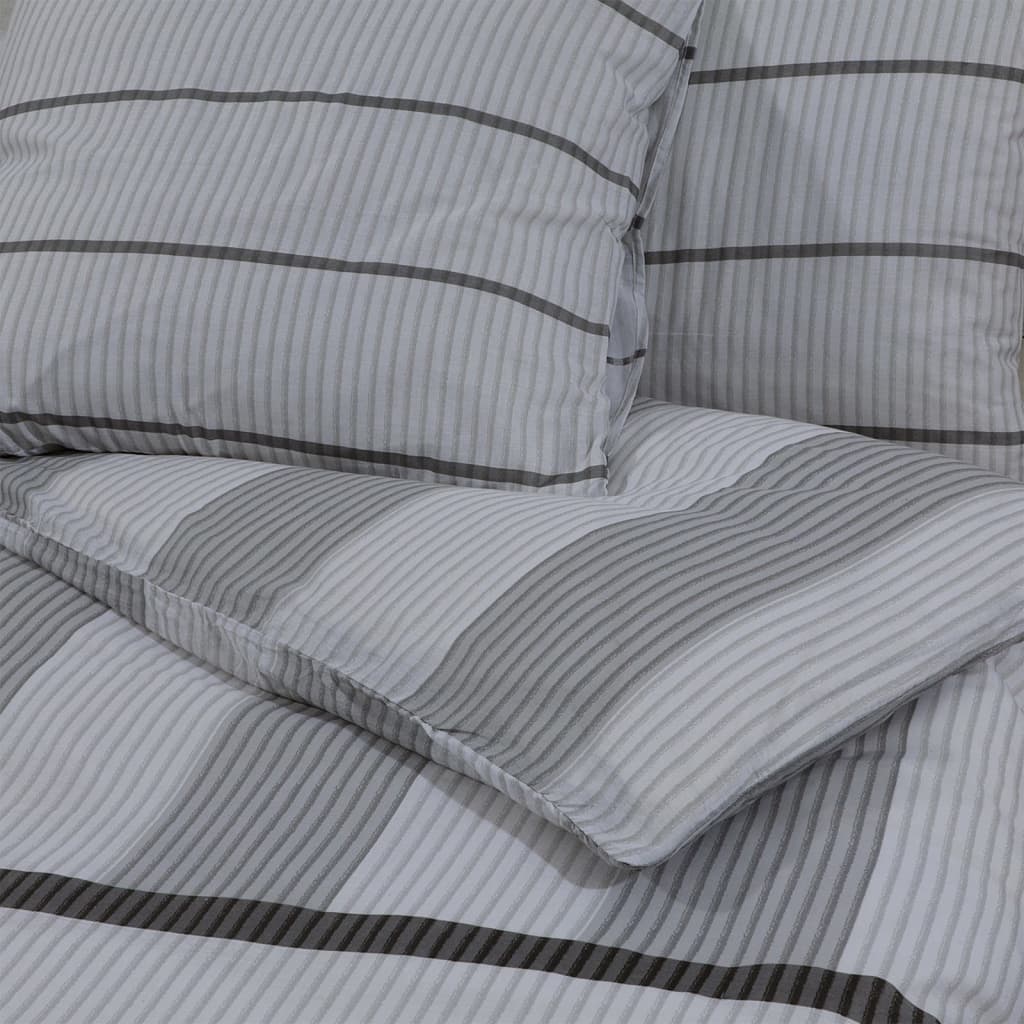 Duvet Cover Set Grey 240x220 cm Cotton