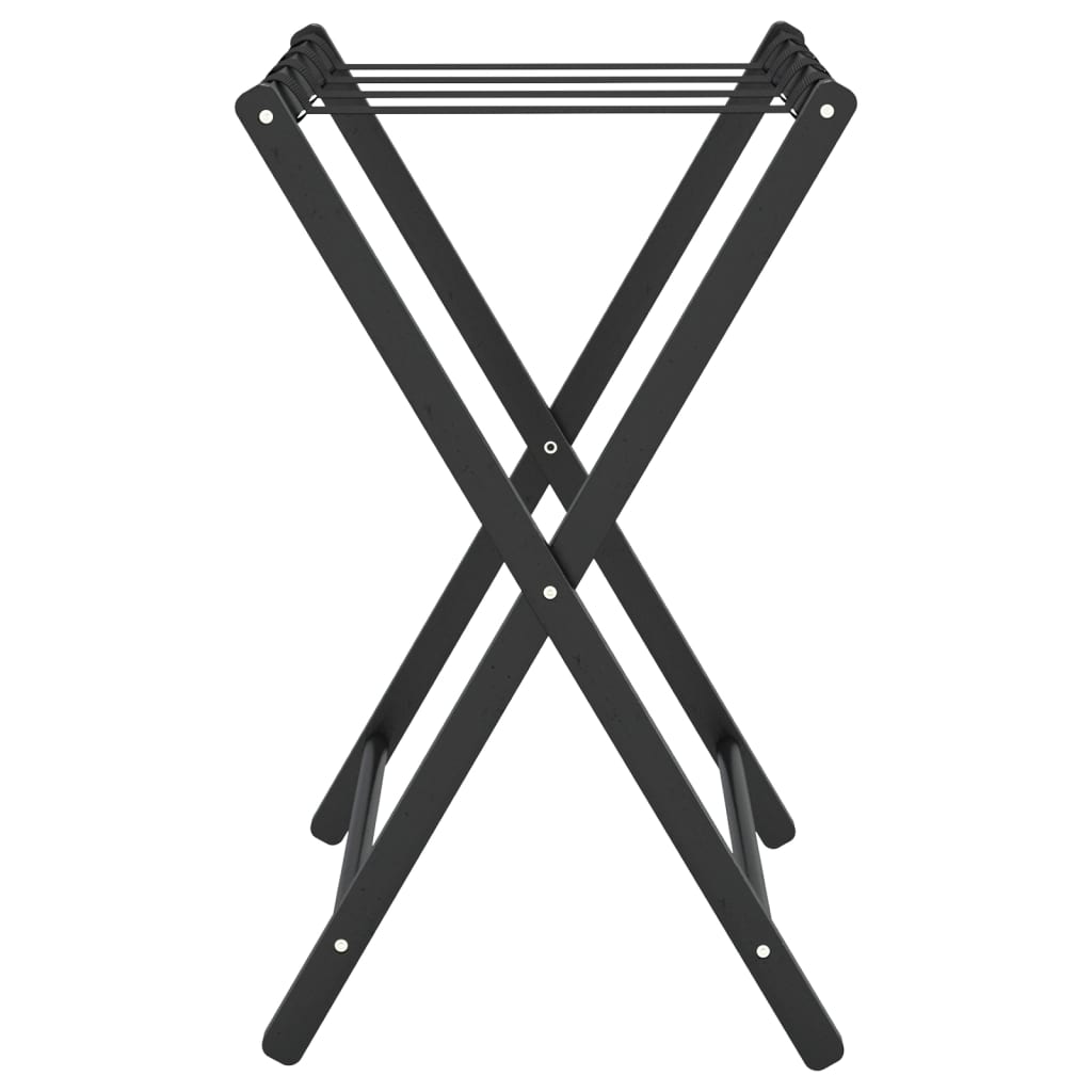 Luggage Rack Black 68.5x38x58 cm Bamboo