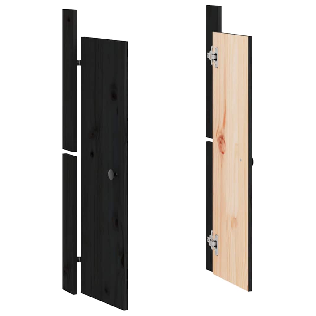Outdoor Kitchen Doors 2 pcs Black 50x9x82 cm Solid Wood Pine