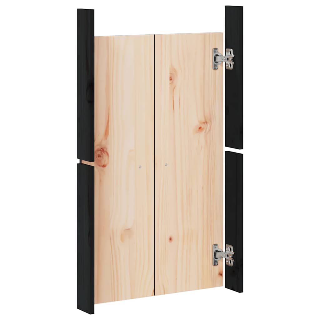 Outdoor Kitchen Doors 2 pcs Black 50x9x82 cm Solid Wood Pine