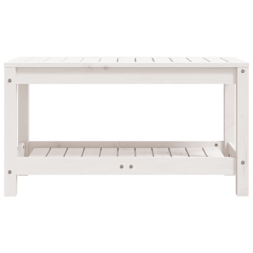 Garden Bench White 82.5x35x45 cm Solid Wood Pine
