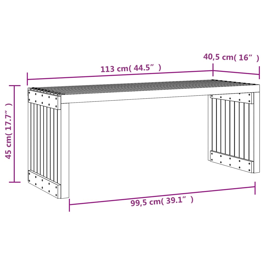 Garden Bench Extendable 212.5x40.5x45 cm Impregnated Wood Pine