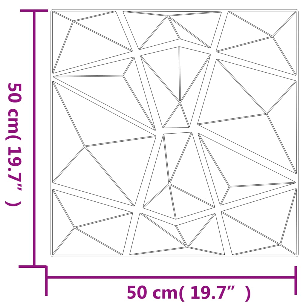 Wall Panels 48 pcs Green 50x50 cm XPS 12 m² Diamond