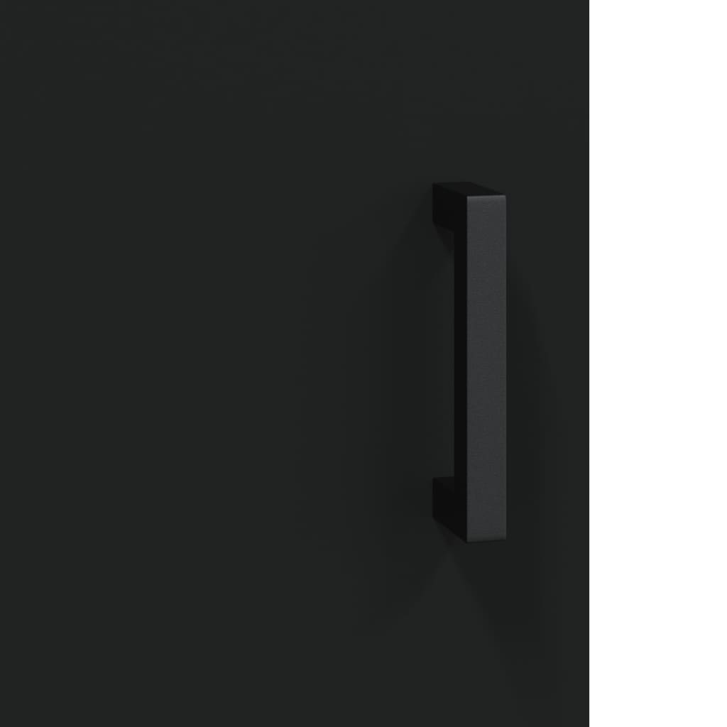 Wall Mounted Cabinet Black 69.5x34x90 cm