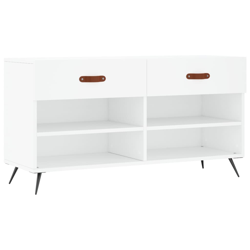 Shoe Bench White 102x35x55 cm Engineered Wood