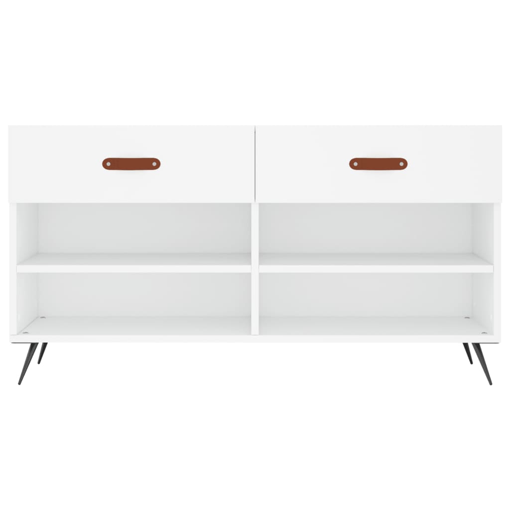 Shoe Bench White 102x35x55 cm Engineered Wood