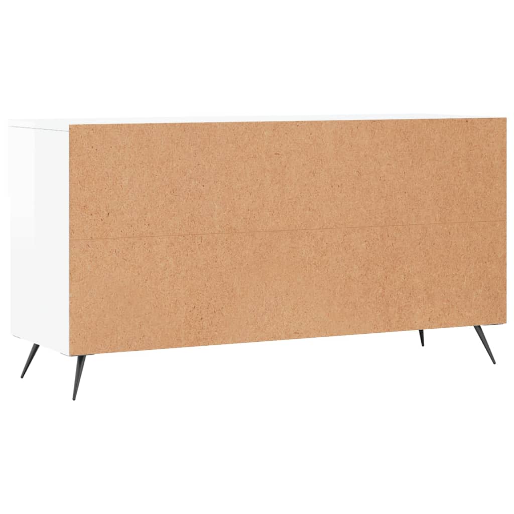 Shoe Bench High Gloss White 102x35x55 cm Engineered Wood