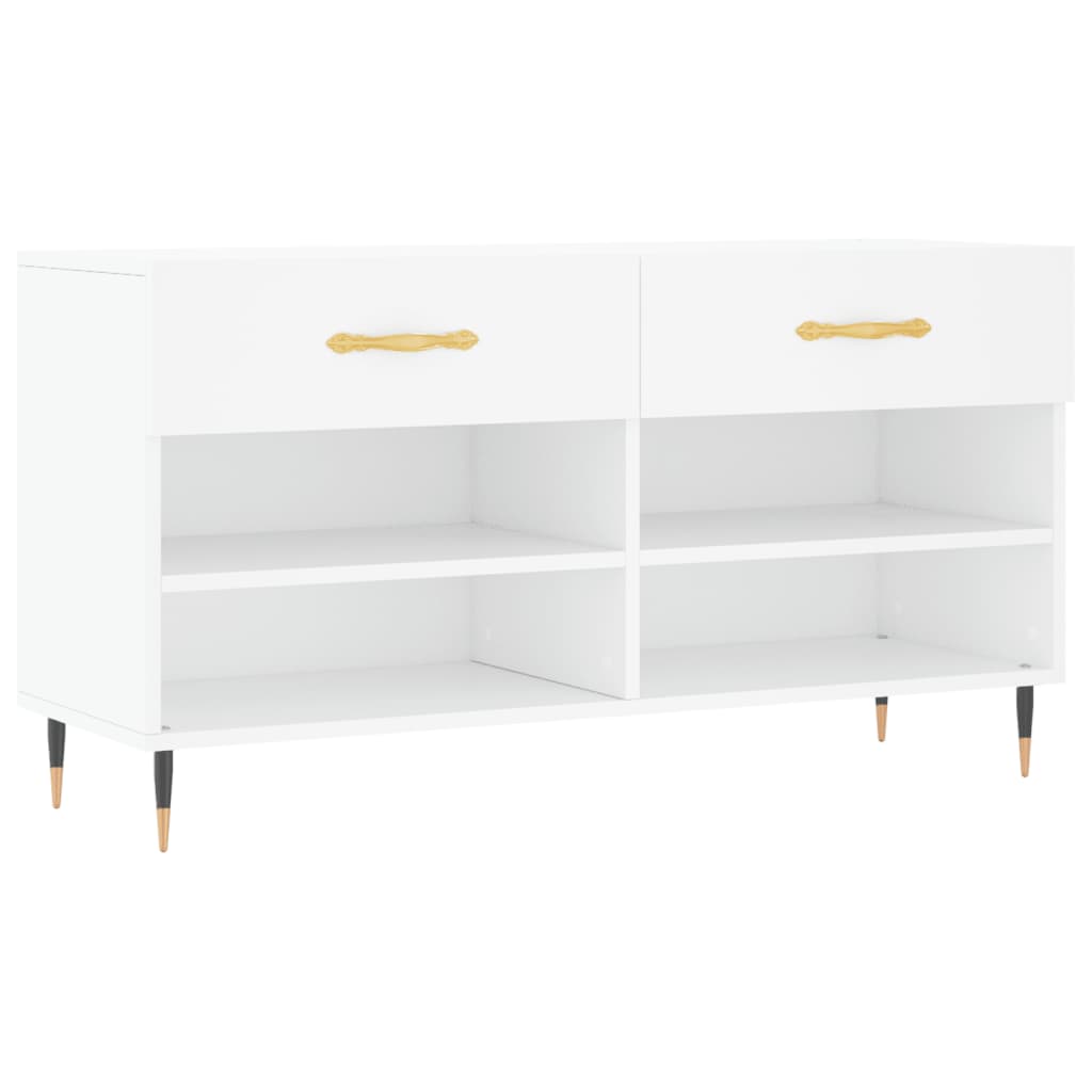 Shoe Bench White 102x35x55 cm Engineered Wood