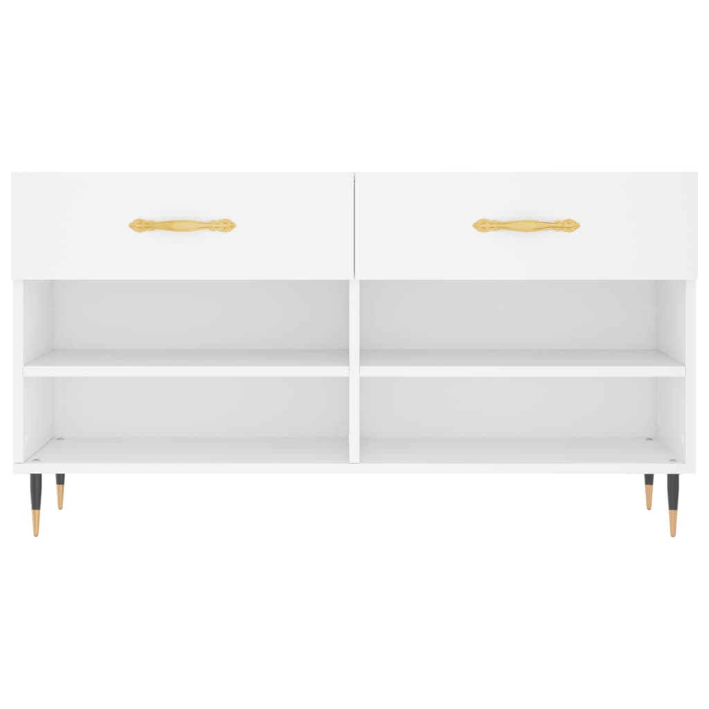 Shoe Bench White 102x35x55 cm Engineered Wood