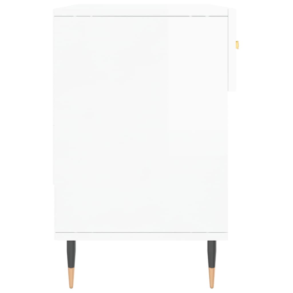 Shoe Bench High Gloss White 102x35x55 cm Engineered Wood