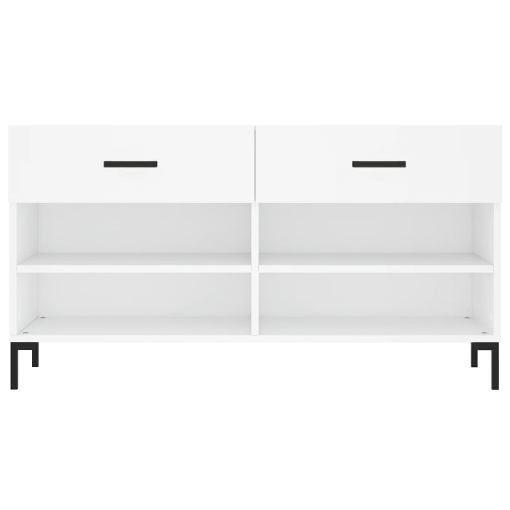 Shoe Bench White 102x35x55 cm Engineered Wood