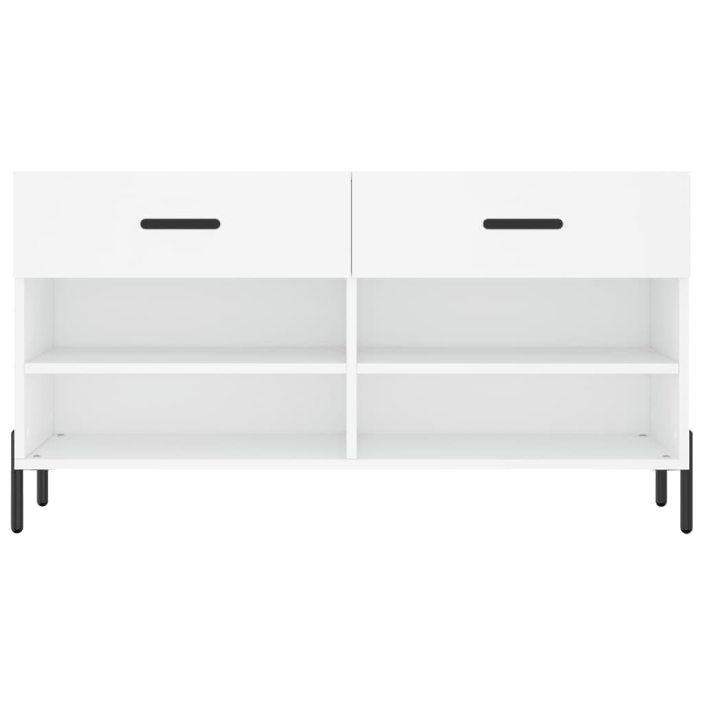 Shoe Bench White 102x35x55 cm Engineered Wood