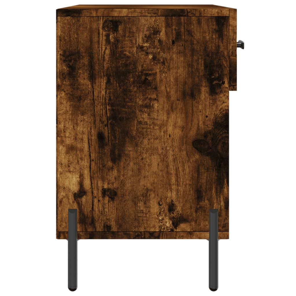Shoe Bench Smoked Oak 102x35x55 cm Engineered Wood