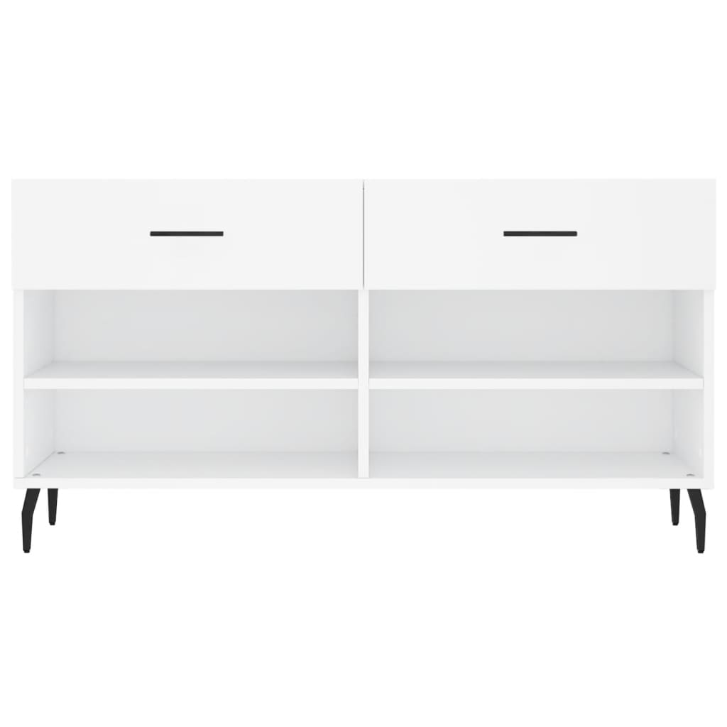 Shoe Bench White 102x35x55 cm Engineered Wood