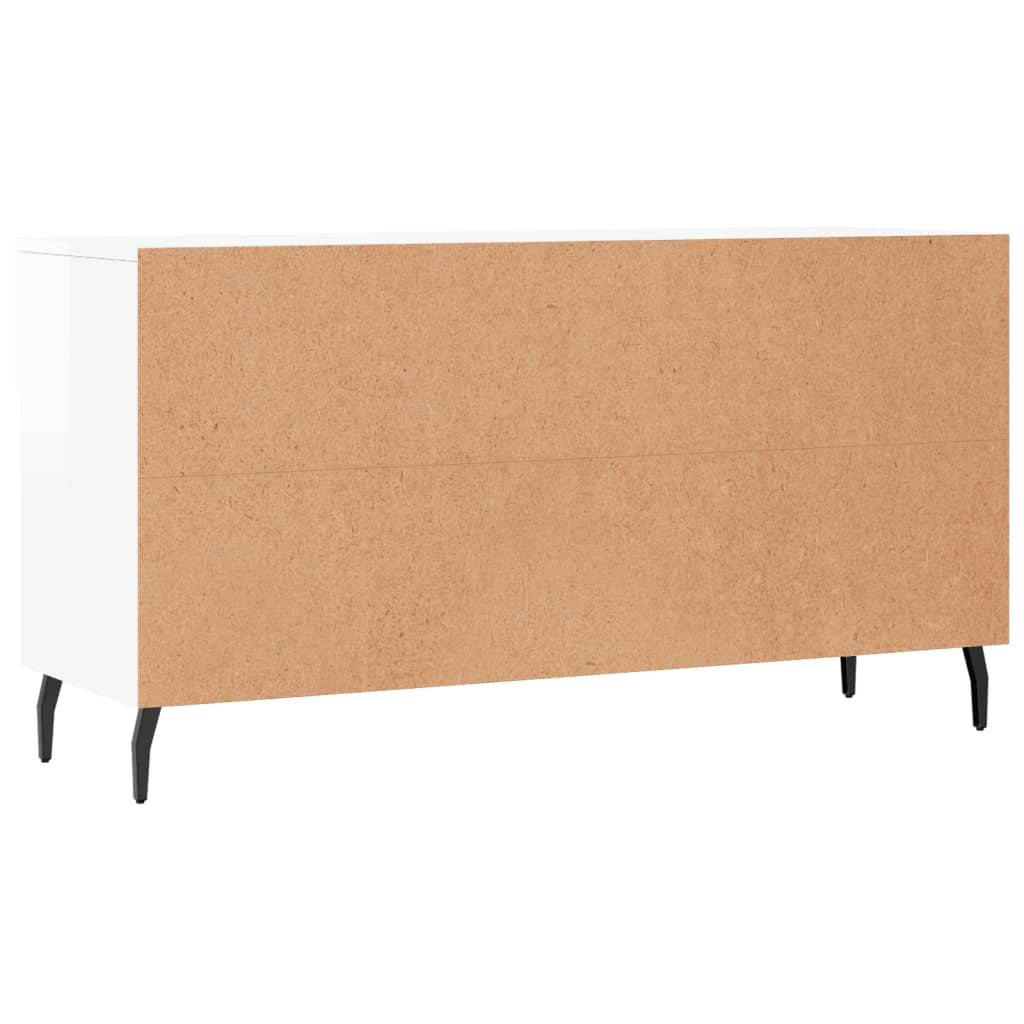 Shoe Bench High Gloss White 102x35x55 cm Engineered Wood