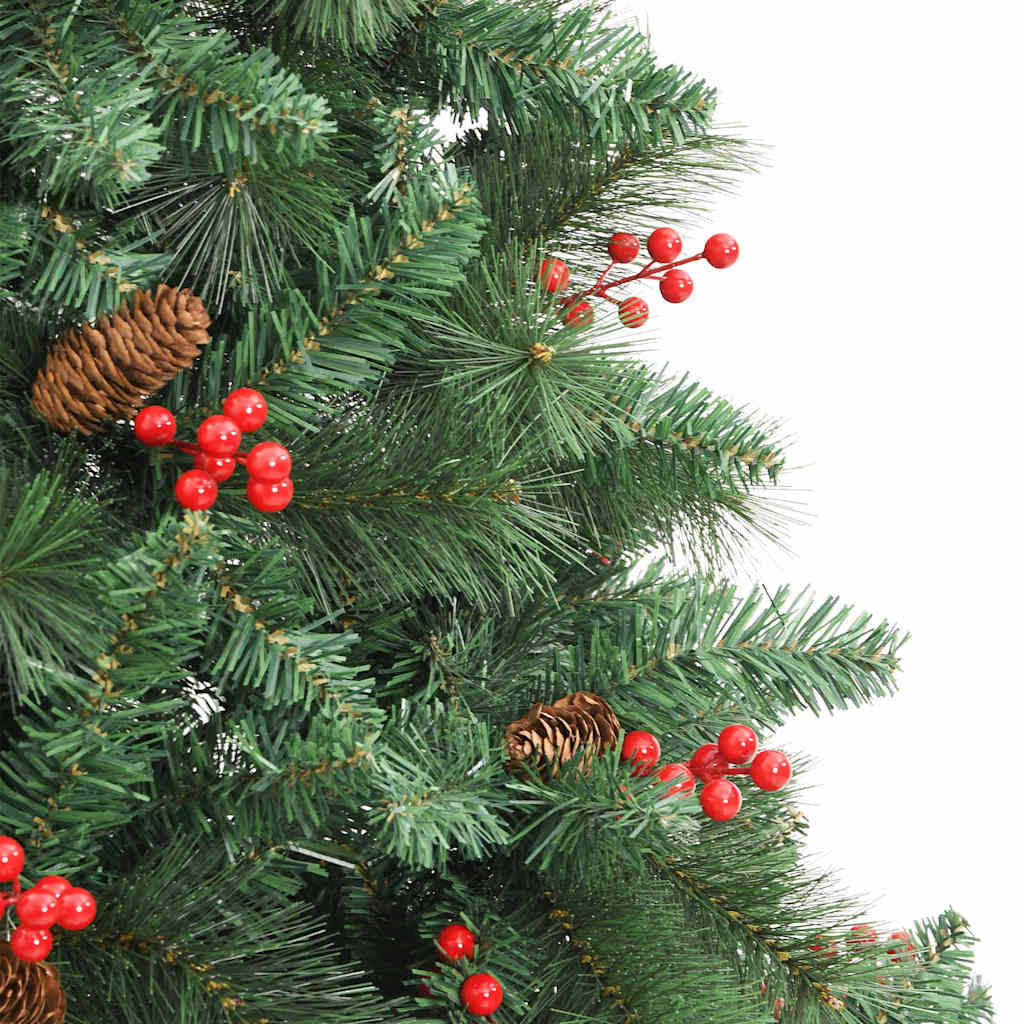 Artificial Hinged Christmas Tree with Cones and Berries 240 cm