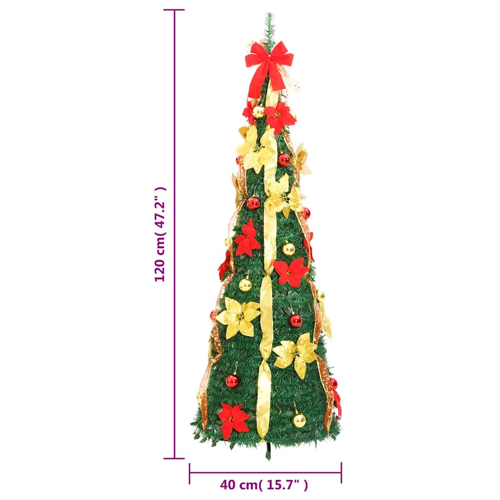 Artificial Christmas Tree Pop-up 50 LEDs Green 120 cm