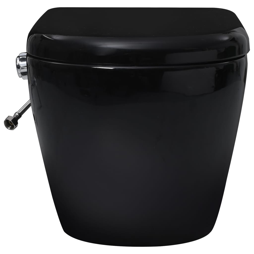 Wall Hung Rimless Toilet with Concealed Cistern Black Ceramic