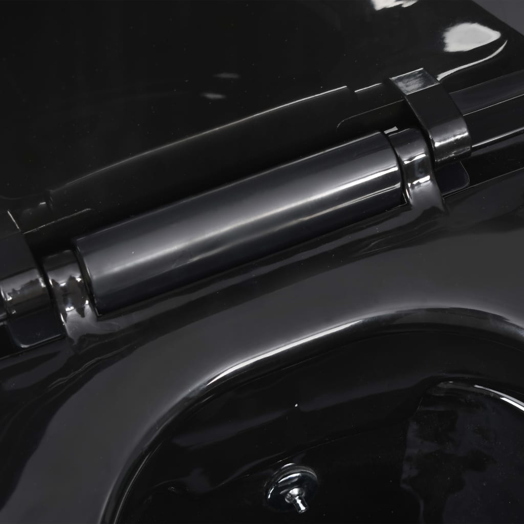 Wall Hung Rimless Toilet with Concealed Cistern Black Ceramic