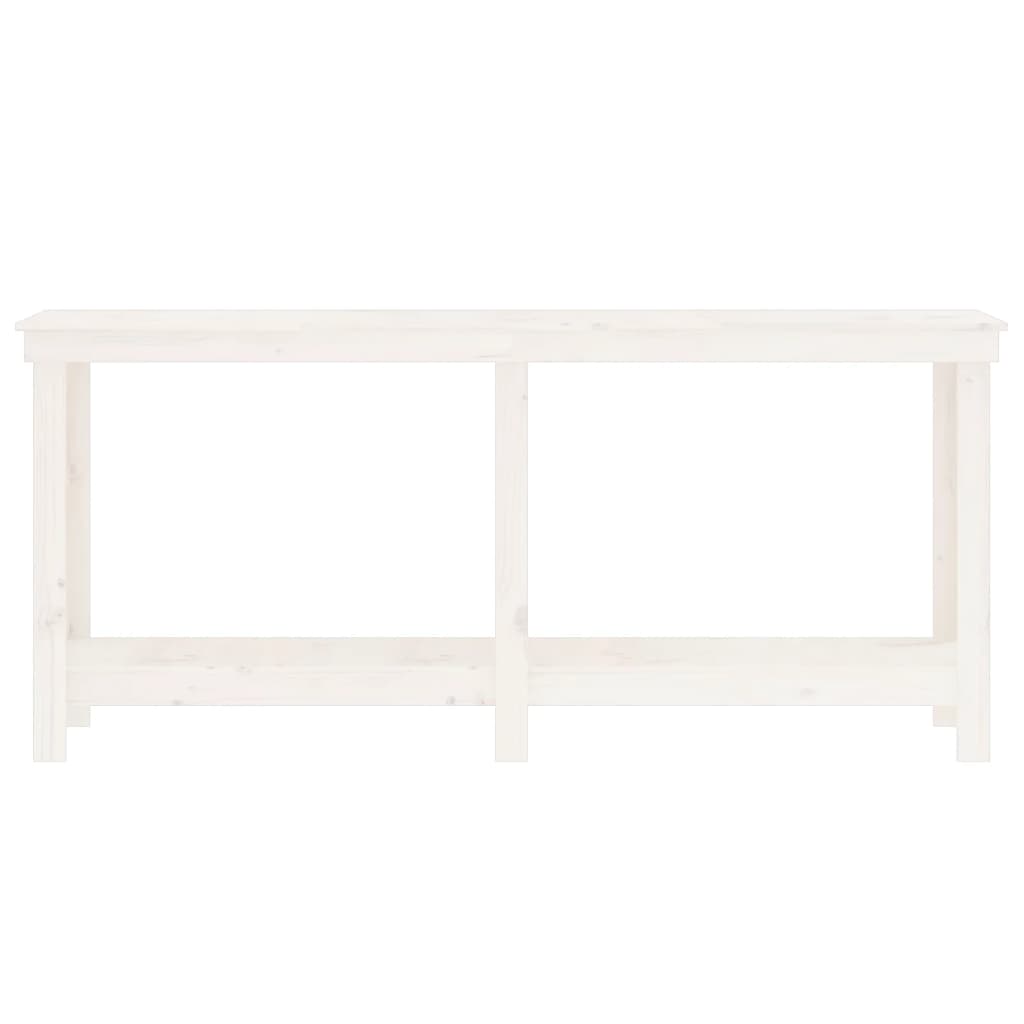 Work Bench White 180x50x80 cm Solid Wood Pine