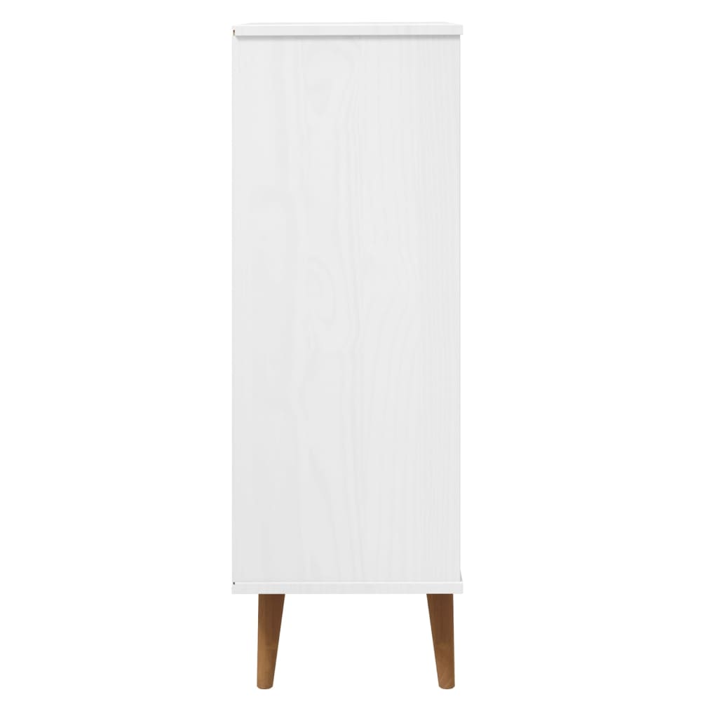 Shoe Cabinet MOLDE White 59,5x35x103 cm Solid Wood Pine