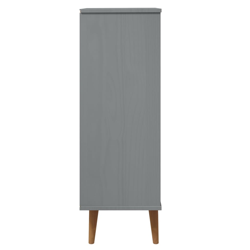 Shoe Cabinet MOLDE Grey 59,5x35x103 cm Solid Wood Pine