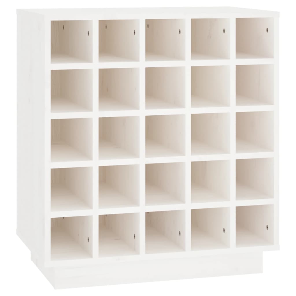 Wine Cabinet White 55.5x34x61 cm Solid Wood Pine