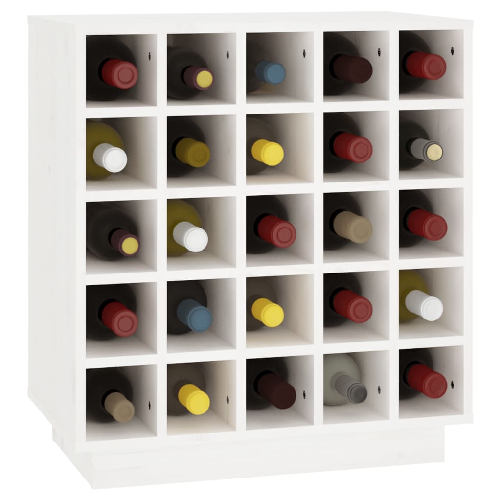 Wine Cabinet White 55.5x34x61 cm Solid Wood Pine