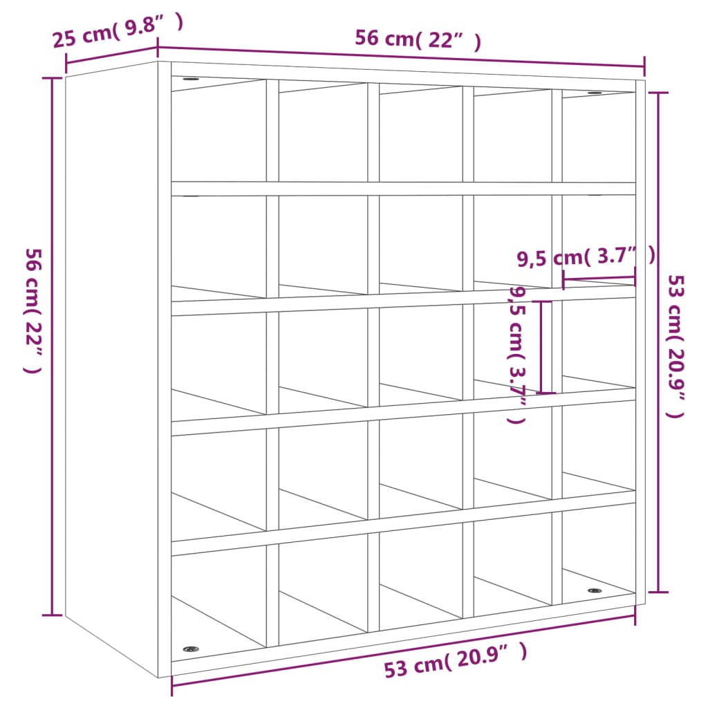 Wine Cabinet White 56x25x56 cm Solid Wood Pine