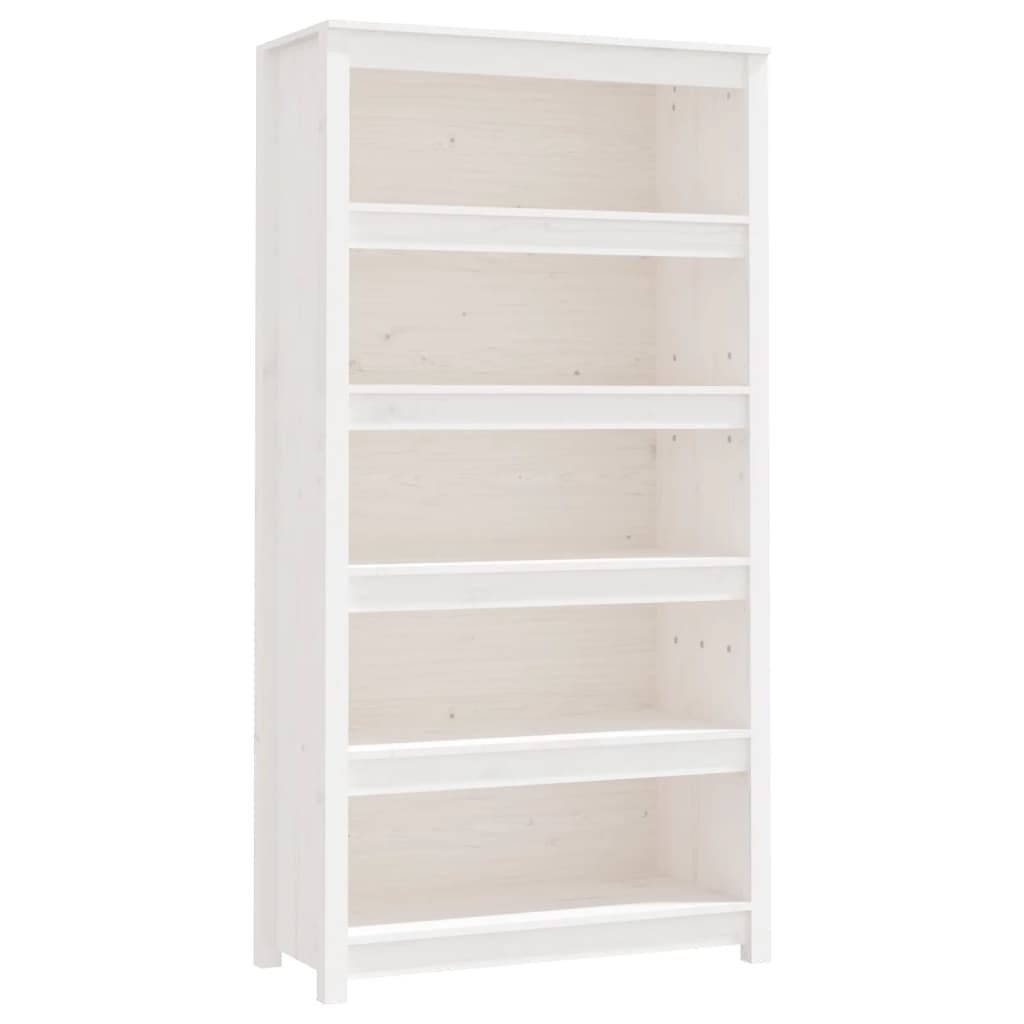 Book Cabinet White 80x35x154 cm Solid Wood Pine