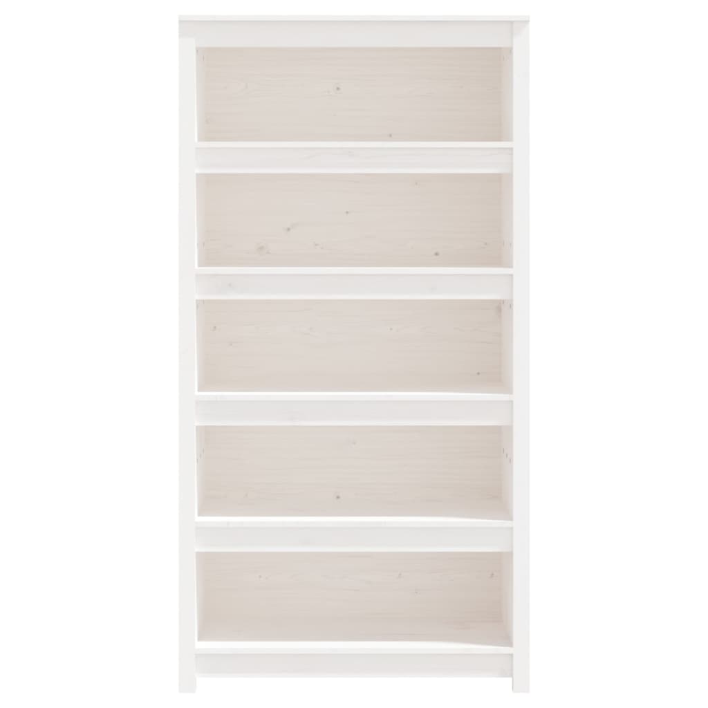 Book Cabinet White 80x35x154 cm Solid Wood Pine
