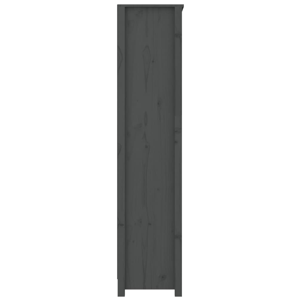 Book Cabinet Grey 80x35x154 cm Solid Wood Pine