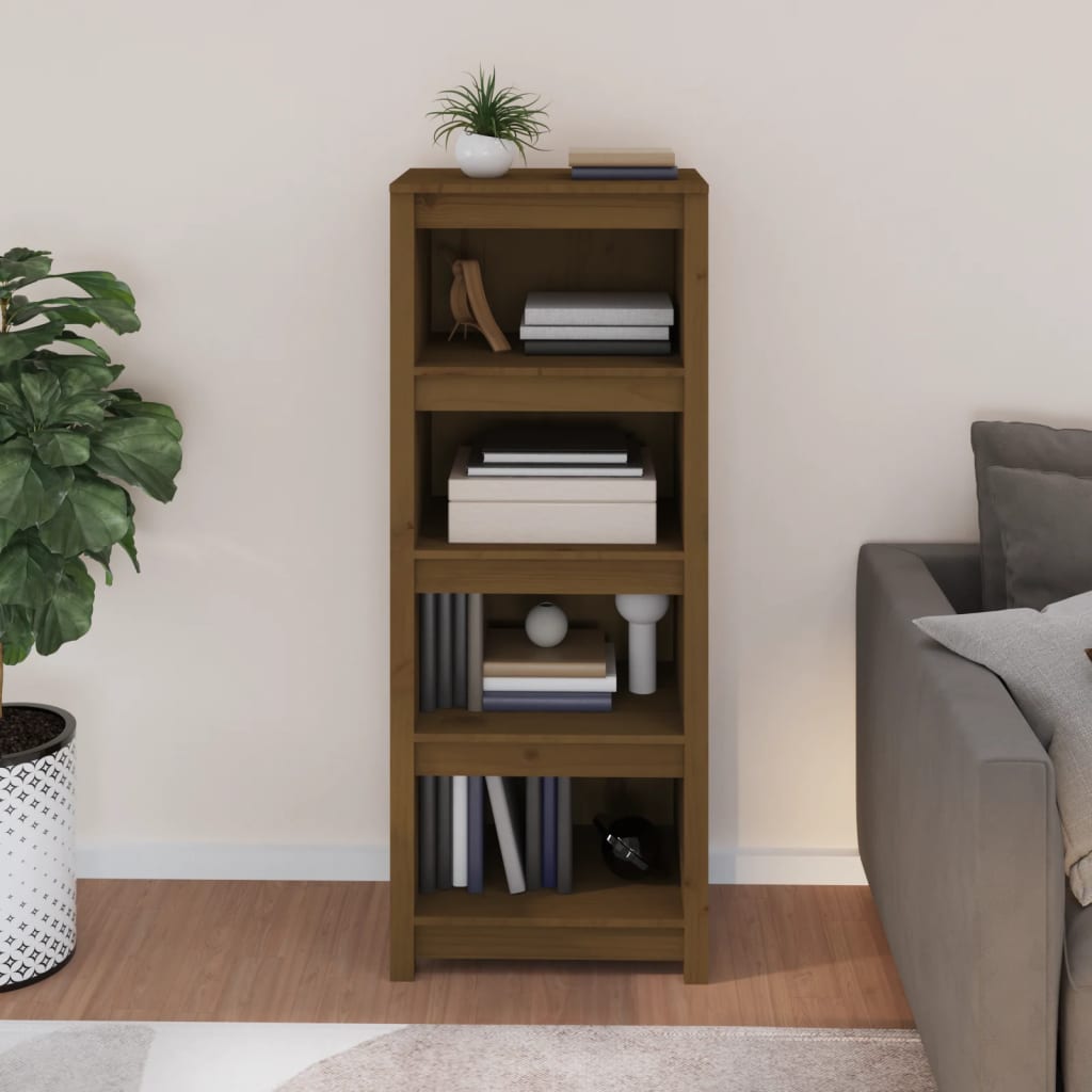 Book Cabinet Honey Brown 50x35x125.5 cm Solid Wood Pine