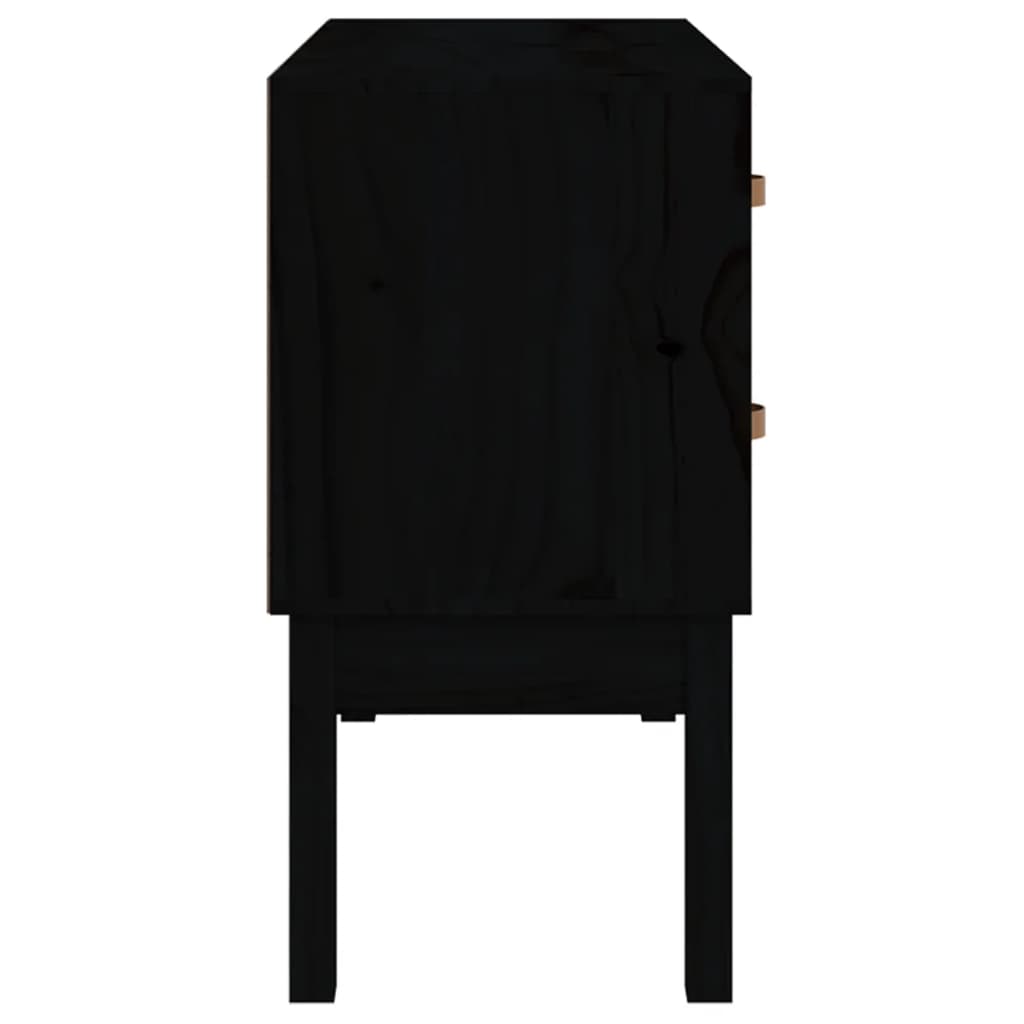 Console Cabinet Black 90x40x78 cm Solid Wood Pine