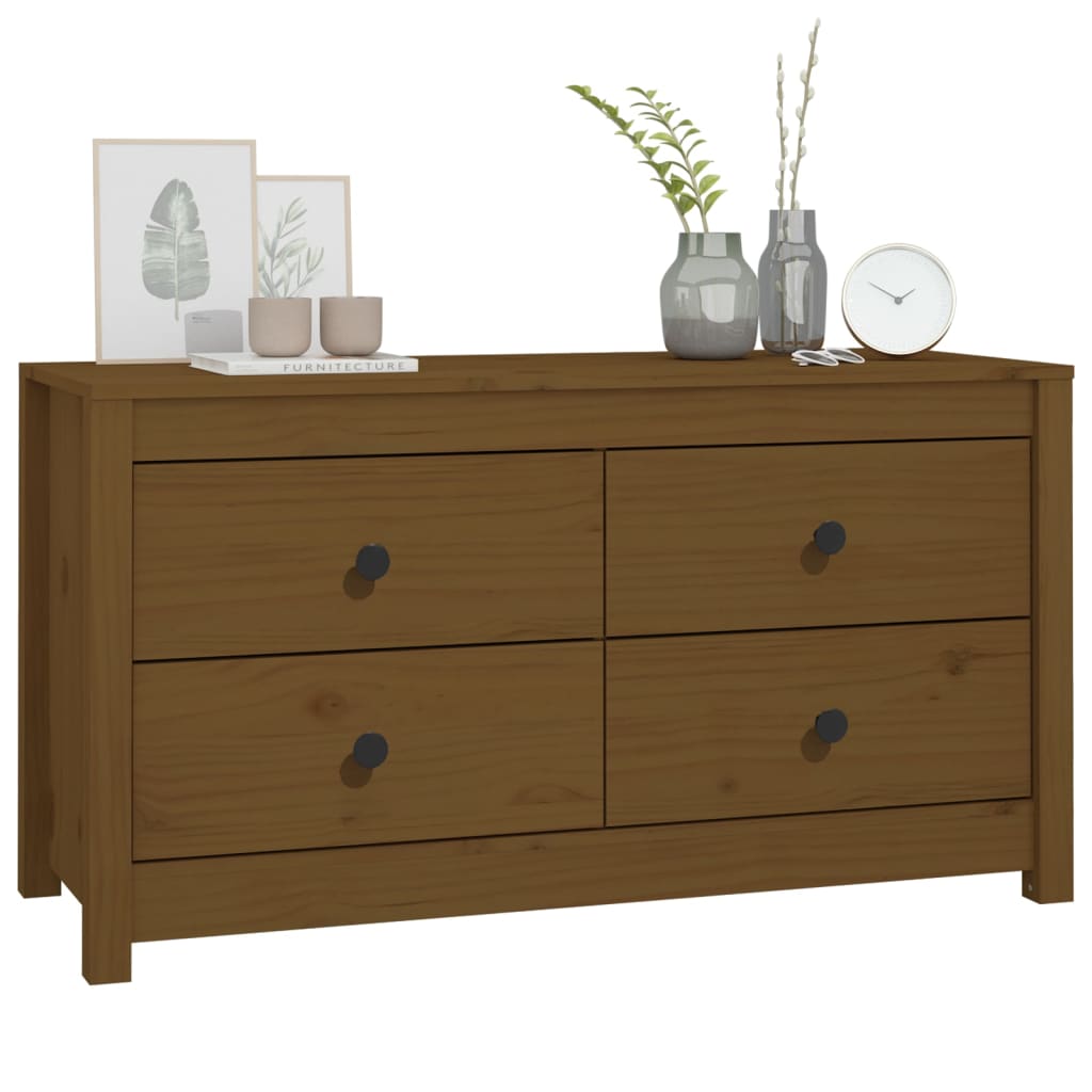 Side Cabinet Honey Brown 100x40x54 cm Solid Wood Pine