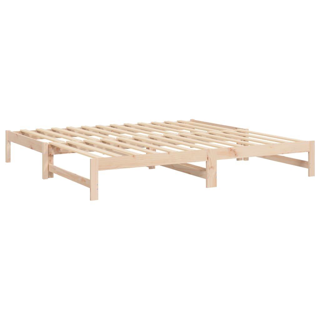 Pull-out Day Bed without Mattress 2x(100x200) cm Solid Wood Pine