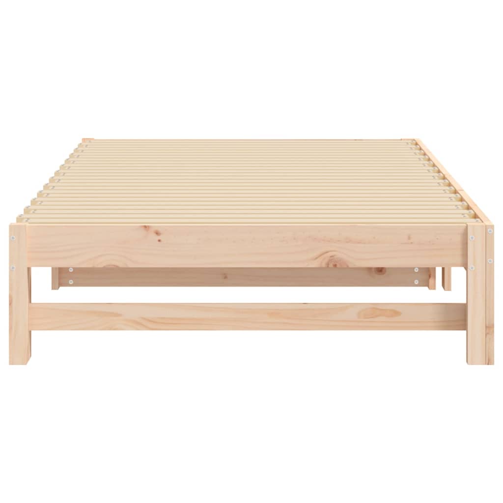 Pull-out Day Bed without Mattress 2x(80x200) cm Solid Wood Pine