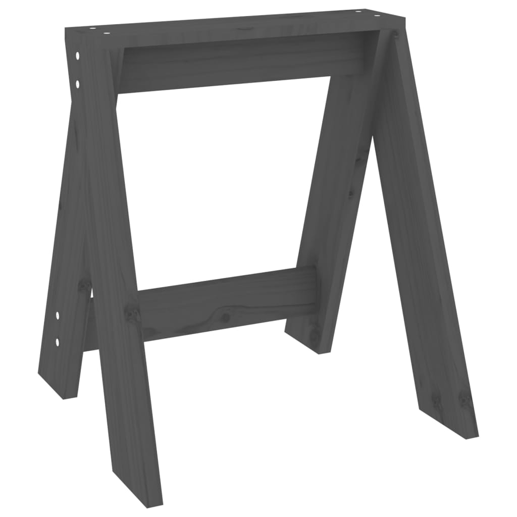 Stools 2 pcs Grey 40x40x45 cm Solid Wood Pine