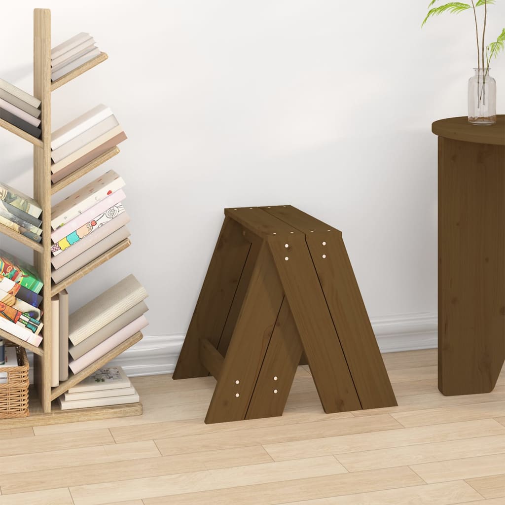 Stools 2 pcs Honey Brown 40x40x45 cm Solid Wood Pine