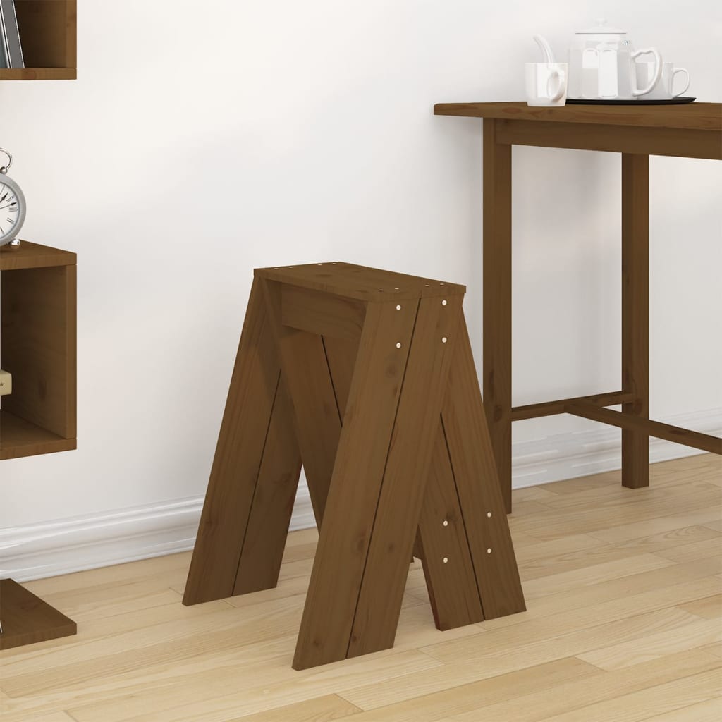 Stools 2 pcs Honey Brown 40x40x60 cm Solid Wood Pine