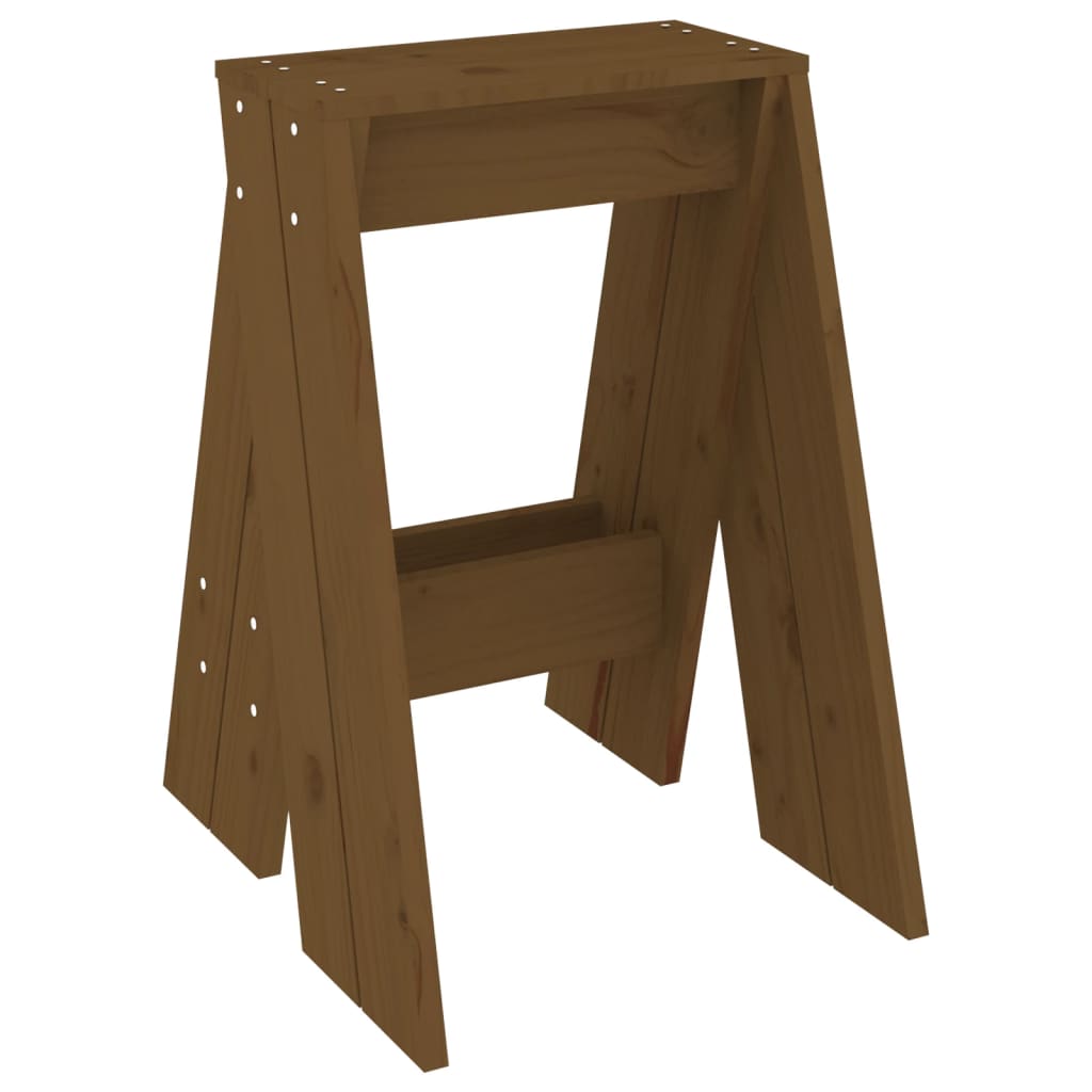 Stools 2 pcs Honey Brown 40x40x60 cm Solid Wood Pine