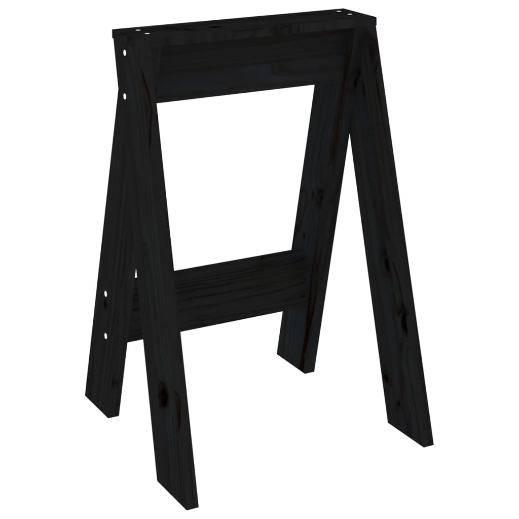 Stools 2 pcs Black 40x40x60 cm Solid Wood Pine