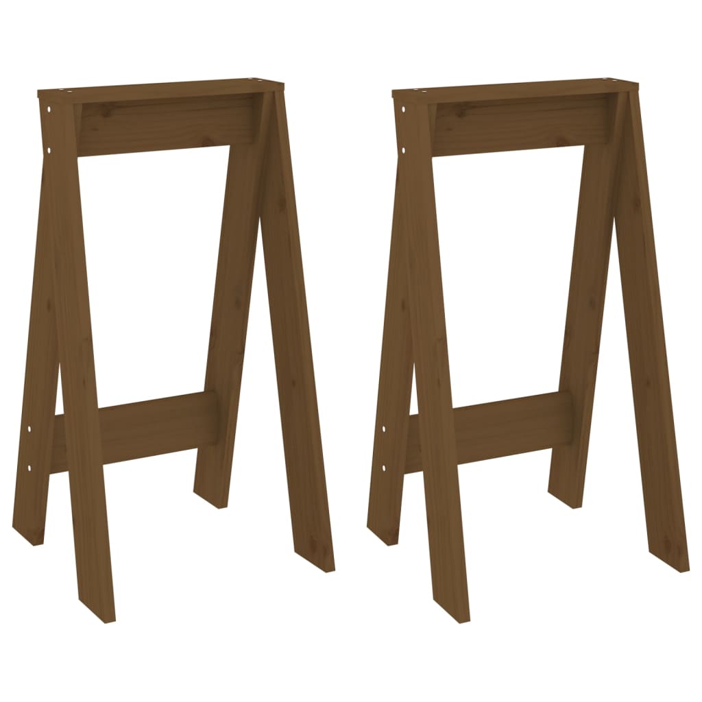 Stools 2 pcs Honey Brown 40x40x75 cm Solid Wood Pine