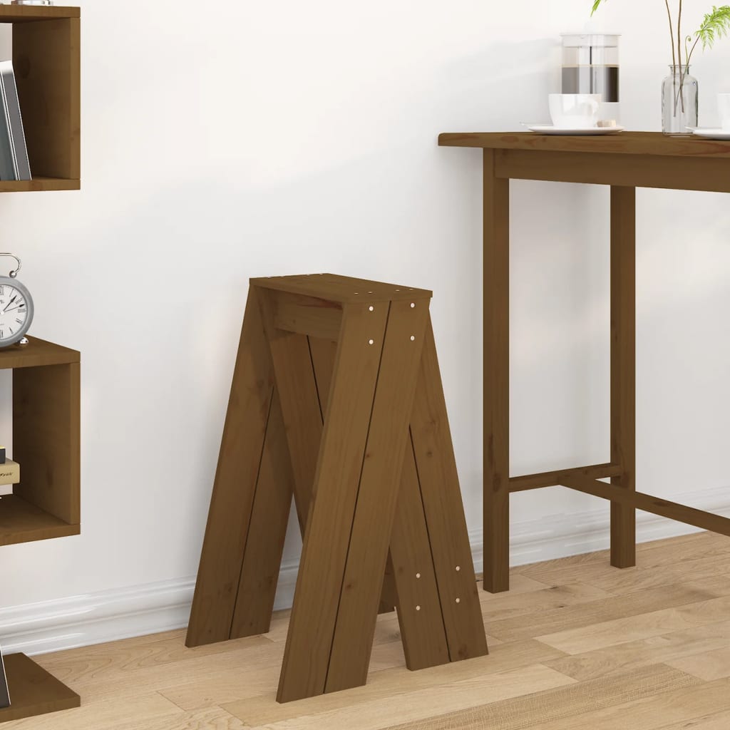 Stools 2 pcs Honey Brown 40x40x75 cm Solid Wood Pine