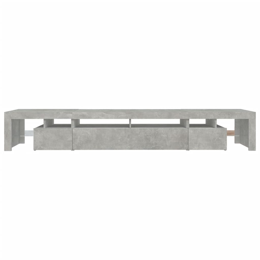 TV Cabinet with LED Lights Concrete Grey 260x36.5x40 cm