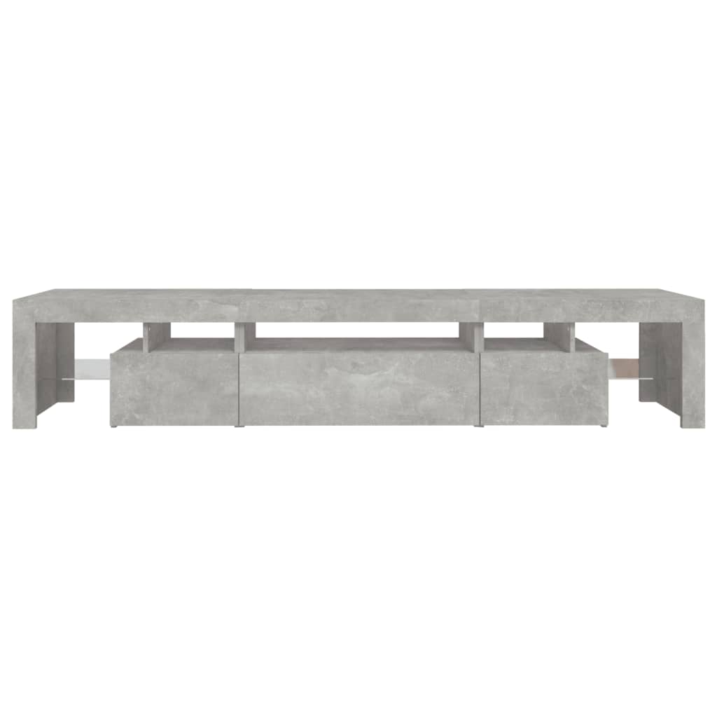 TV Cabinet with LED Lights Concrete Grey 215x36.5x40 cm