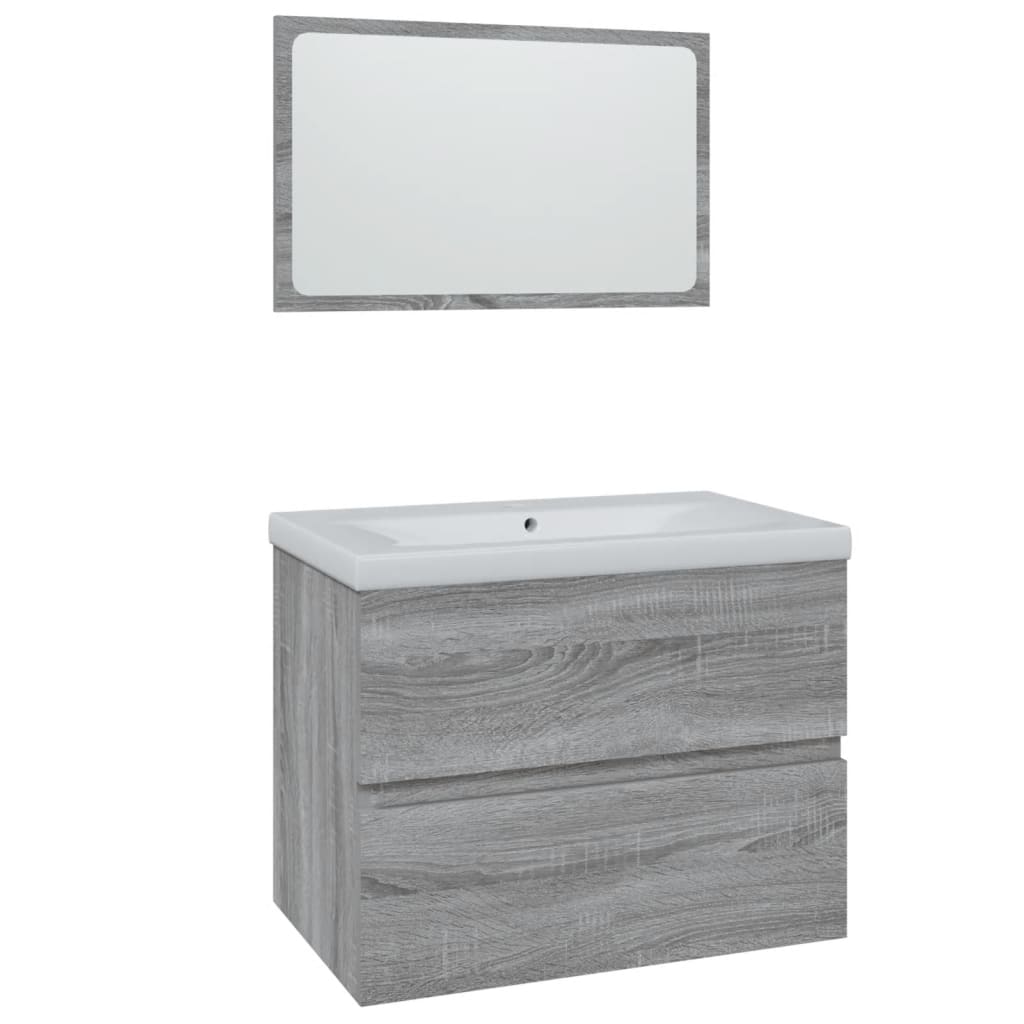 Bathroom Furniture Set Grey Sonoma Engineered Wood