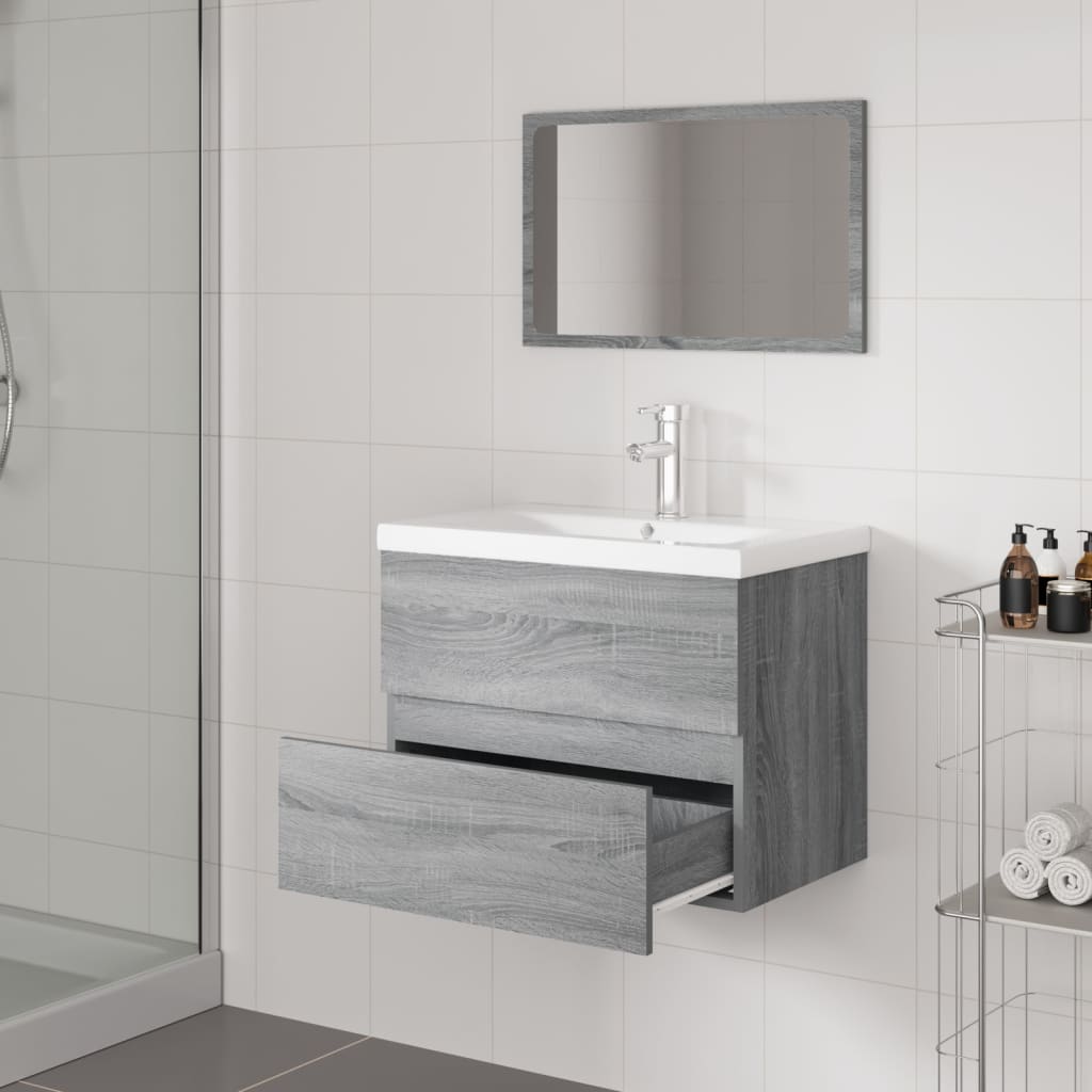 Bathroom Furniture Set Grey Sonoma Engineered Wood